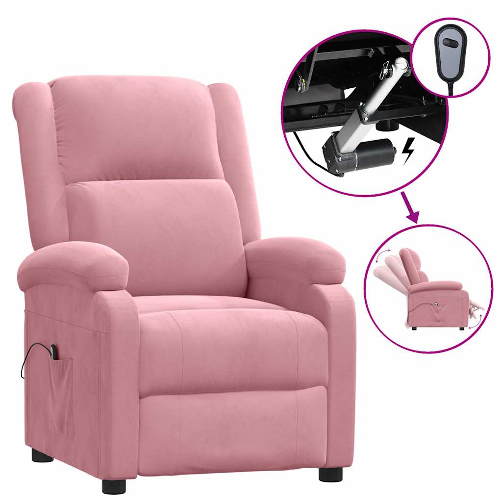 Vidaxl fauteuil elektrisch fluweel roze