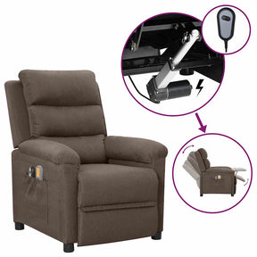Vidaxl massagestoel elektrisch stof taupe