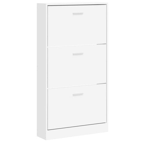 Szafka na buty Vidaxx biała 59x17x108 cm wykończona drewnem