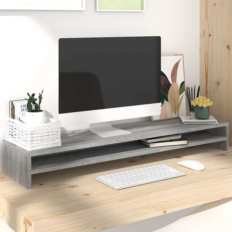Vidaxl Monitor Standard 100x24x13 cm przetworzony drewniany drewniany dąb sonoma