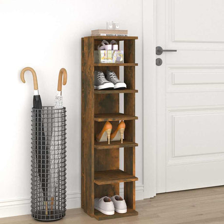 Stojak na buty vidaxl 27,5x27x102 cm przetworzone drewno wędzone drewno w kolorze
