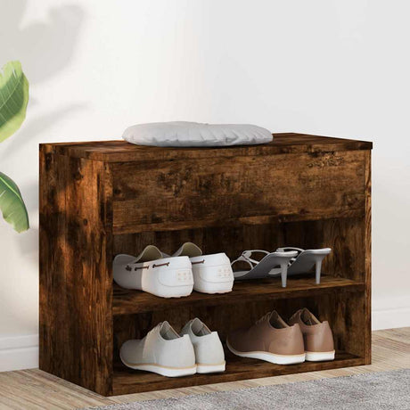 Vidaxl Shoes Bank 60x30x45 cm Propertowane drewno drewniane wędzone dębowe dębowe