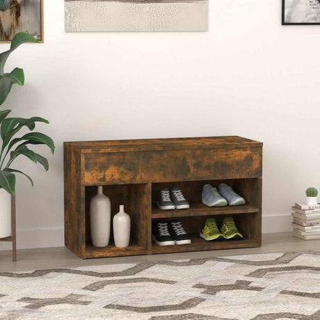Vidaxl Shoe Bench 80x30x45 cm przetworzone drewno wędzone drewno w kolorze