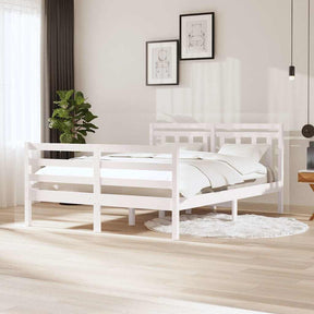 Vidaxl bedframe massief hout wit 140x200 cm