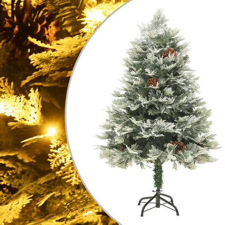 Choinka Vidaxl z LED i piny 150 cm PVC i PE Green