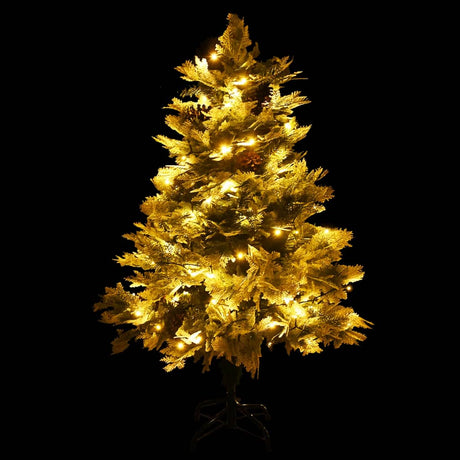 Choinka Vidaxl z LED i piny 150 cm PVC i PE Green