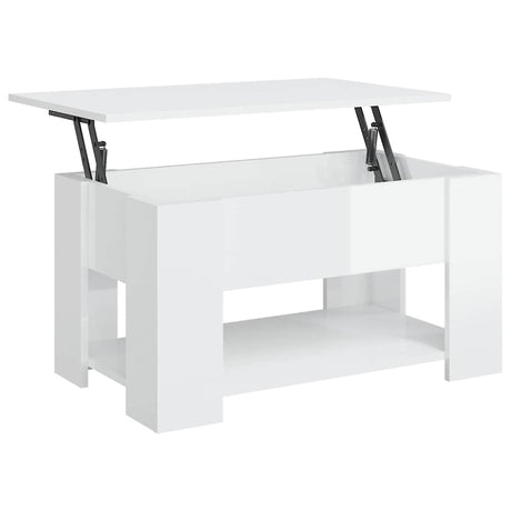 Vidaxl salontafel 79x49x41 cm bewerkt hout hoogglans wit