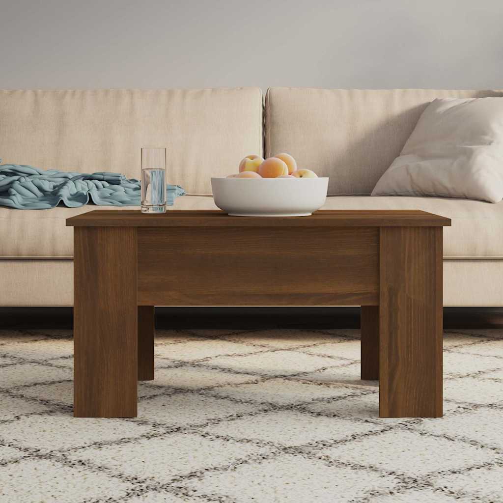 Vidaxl salontafel 79x49x41 cm bewerkt hout bruin eikenkleur