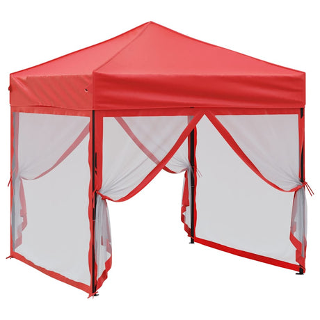 Vidaxl PartyTent Składany ze ścianami bocznymi 2x2 M czerwony