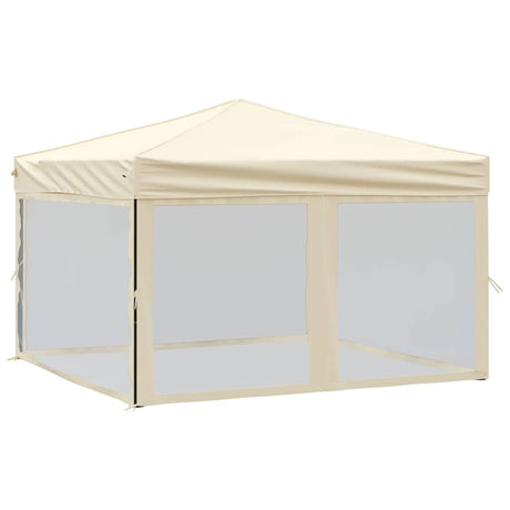 Vidaxl PartyTent Foldible z bocznymi ścianami 3x3 m krem ​​-kolan