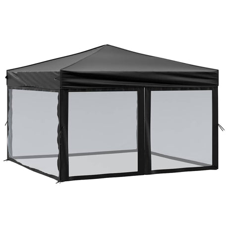 Vidaxl PartyTent Składany ze ścianami bocznymi 3x3 m czarny