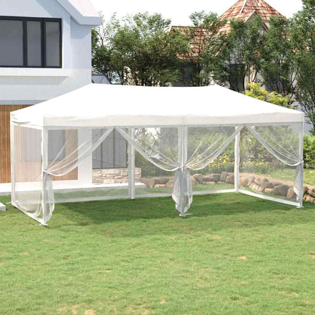 Vidaxl PartyTent Składany z bocznymi ścianami 3x6 m White