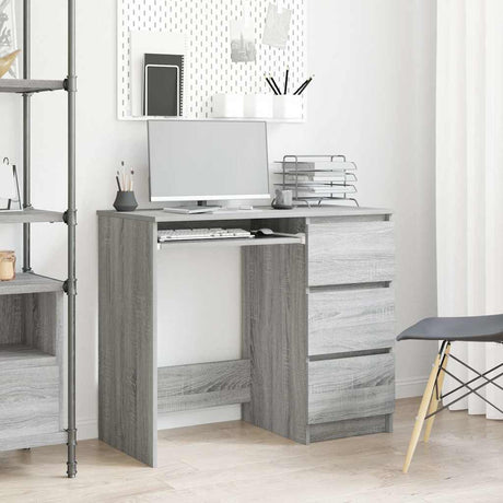 Vidaxl bureau 90x45x76 cm bewerkt hout grijs sonoma eikenkleurig