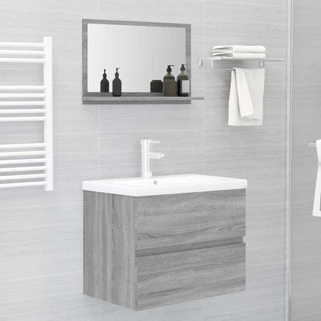 Vidaxl badkamerspiegel 60x10,5x37 cm bewerkt hout grijs sonoma eiken