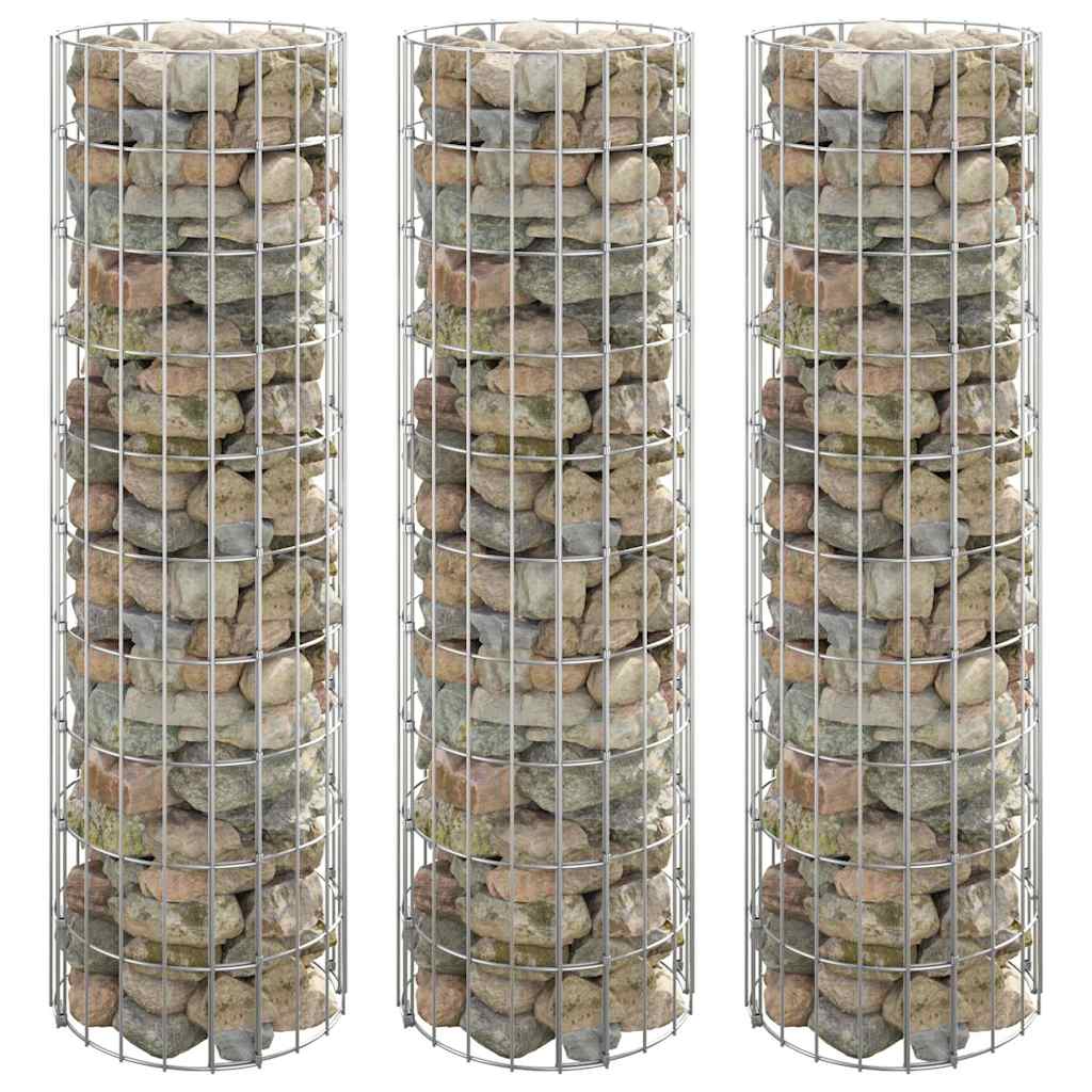 Vidaxl Gabion Planters 3 ST Rund Ø30x100 cm stal
