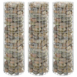 Vidaxl Gabion Planters 3 ST Rund Ø30x100 cm stal