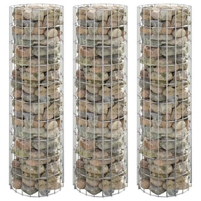 Vidaxl Gabion Planters 3 ST Rund Ø30x100 cm stal