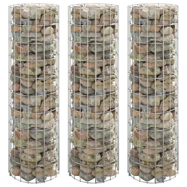 Vidaxl Gabion Planters 3 ST Rund Ø30x100 cm stal