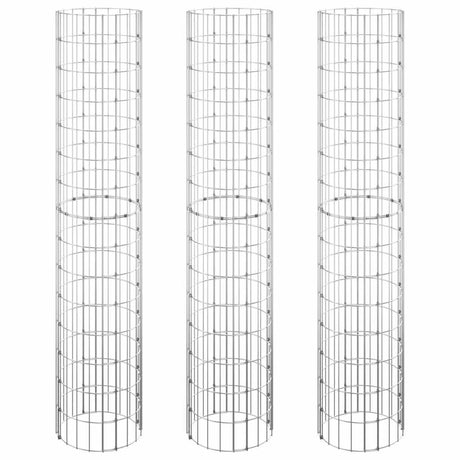 Vidaxl Gabion Planters 3 ST Rund Edisted Ø30x150 cm stal