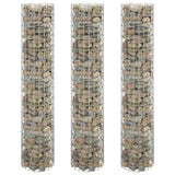 Vidaxl Gabion Planters 3 ST Rund Edisted Ø30x150 cm stal