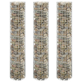 Vidaxl Gabion Planters 3 ST Rund Edisted Ø30x150 cm stal