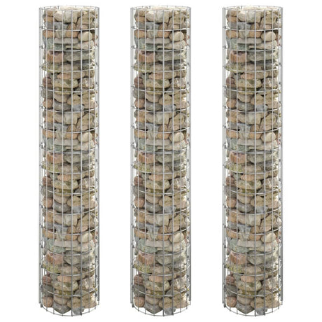 Vidaxl Gabion Planters 3 ST Rund Edisted Ø30x150 cm stal