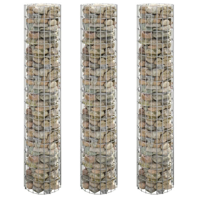Vidaxl Gabion Planters 3 ST Rund Edisted Ø30x150 cm stal