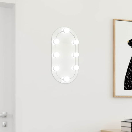 Lustro VidaXL z oświetleniem LED 40x20 cm, szkło owalne
