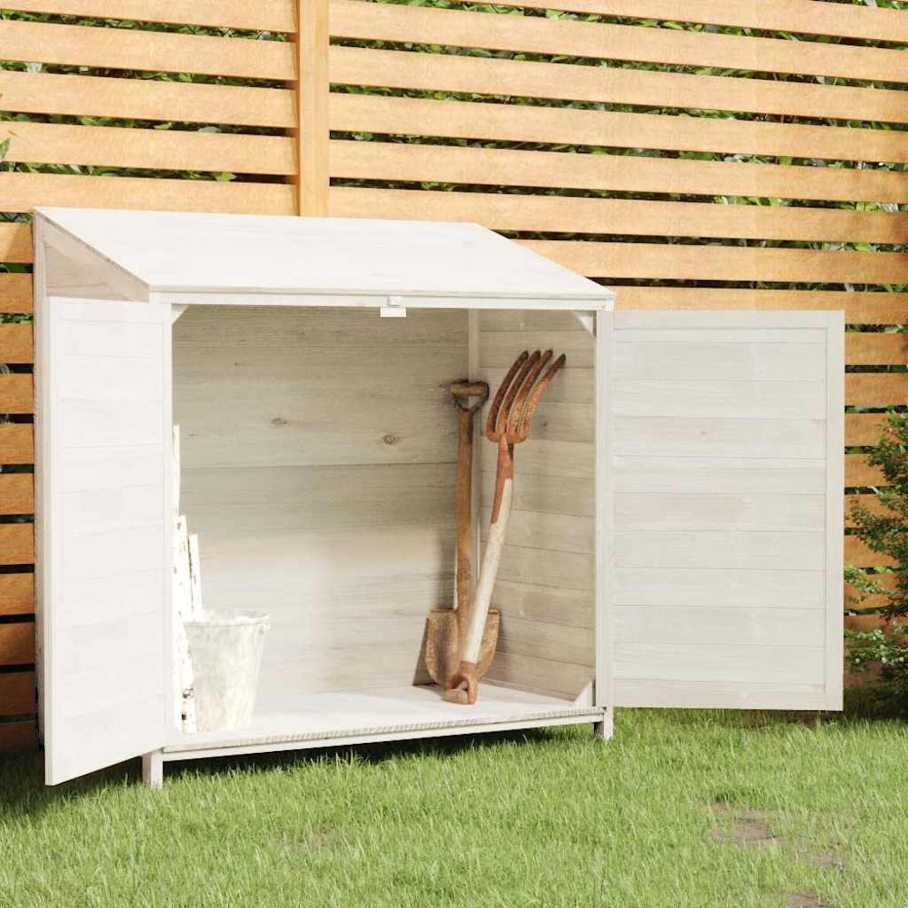 Vidaxl Garden Shed 102x52x112 Cm Solid Pinewit White