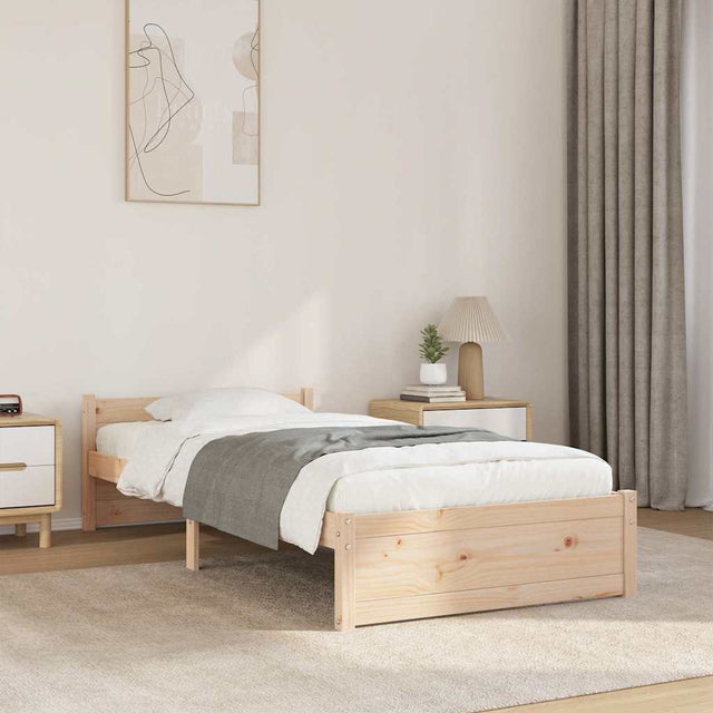 Vidaxl bedframe massief hout 90x190 cm