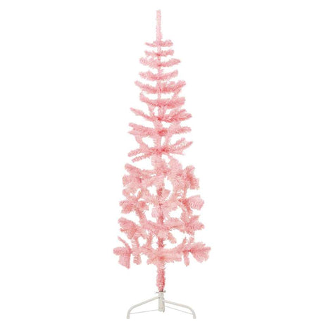Vidaxl Kunstkerstboom Połowa z standardowym wąskim różowym 180 cm