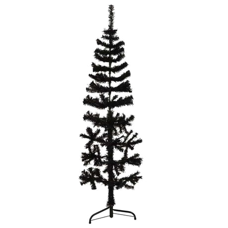 Vidaxl Kunstkerstboom Połowa ze standardową wąską czarną 120 cm