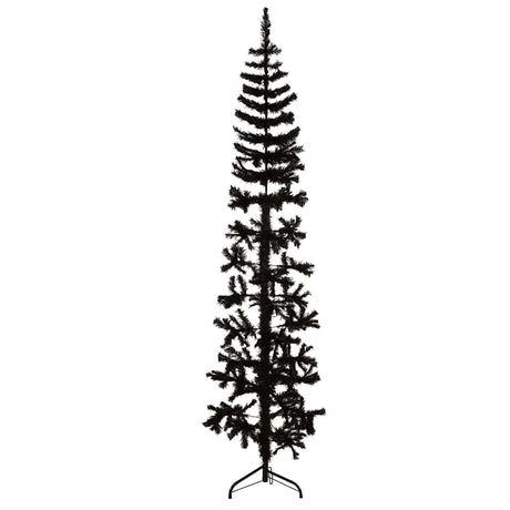 Vidaxl Kunstkerstboom połowa ze standardowym wąskim 180 cm czarnym