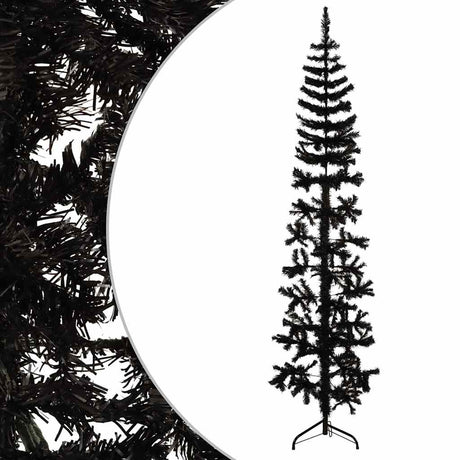 Vidaxl Kunstkerstboom połowa ze standardowym wąskim 180 cm czarnym