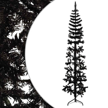 Vidaxl Kunstkerstboom Połowa ze standardową wąską czarną 240 cm