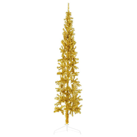 Vidaxl Kunstkerstboom połowa ze standardowym wąskim w kolorze 210 cm złota