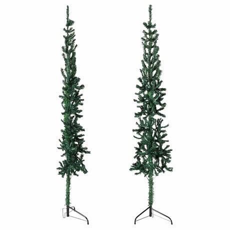 Vidaxl Kunstkerstboom połowa ze standardowym wąskim zielonym 210 cm