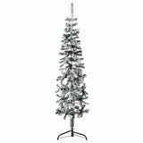 Vidaxl Kunstkerstboom połowa ze śniegiem wąskim 150 cm