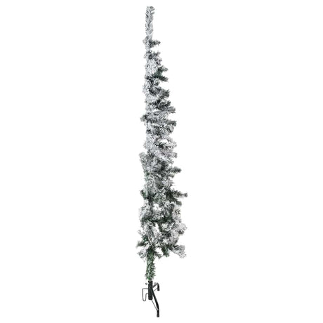 Vidaxl Kunstkerstboom połowa ze śniegiem wąskim 150 cm