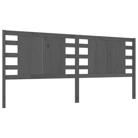 Vidaxl hoofdbord 146x4x100 cm massief grenenhout grijs