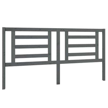 Vidaxl hoofdbord 186x4x100 cm massief grenenhout grijs
