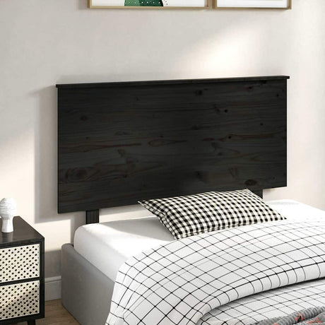 Vidaxl hoofdbord 124x6x82,5 cm massief grenenhout zwart