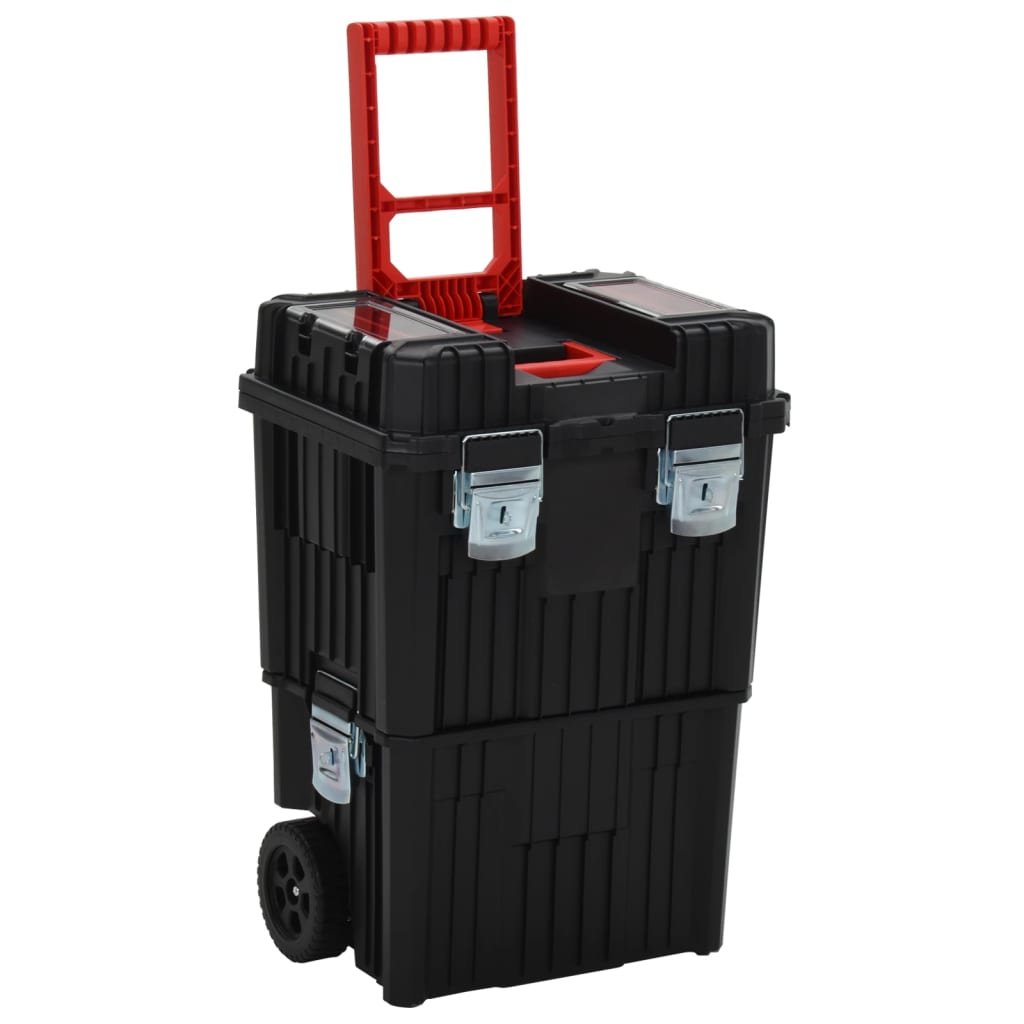 Vidaxl Tool Trolley Polypropen Black and Red
