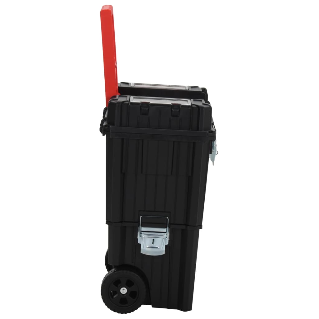 Vidaxl Tool Trolley Polypropen Black and Red