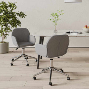 Vidaxl eetkamerstoelen draaibaar 2 st stof lichtgrijs