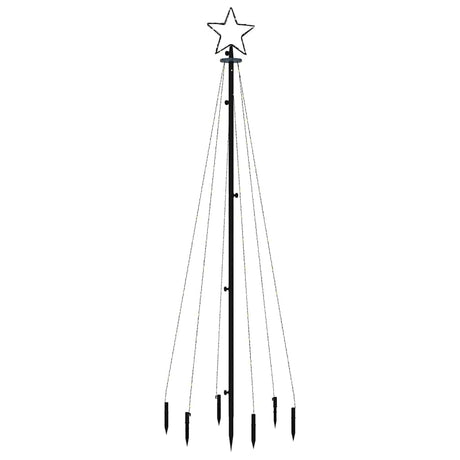 VidaXL Choinka z kolcem w ziemi, 108 diod LED, zimna biel, 180 cm