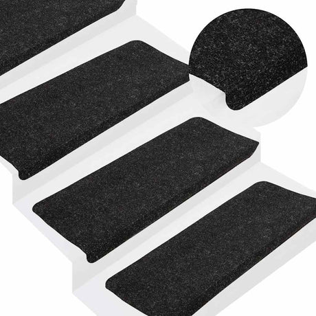 Maty schodów Vidaxl Self -adhezyjne 15 St 65x24.5x3,5 cm antracytowe -