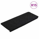 Maty schodów vidaxl samozadowolenie 15 St 65x24.5x3,5 cm czarny