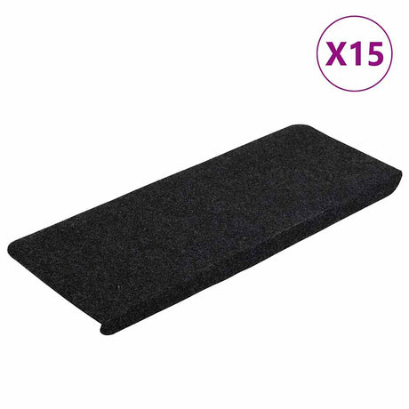 Maty schodów vidaxl samozadowolenie 15 St 65x24.5x3,5 cm czarny