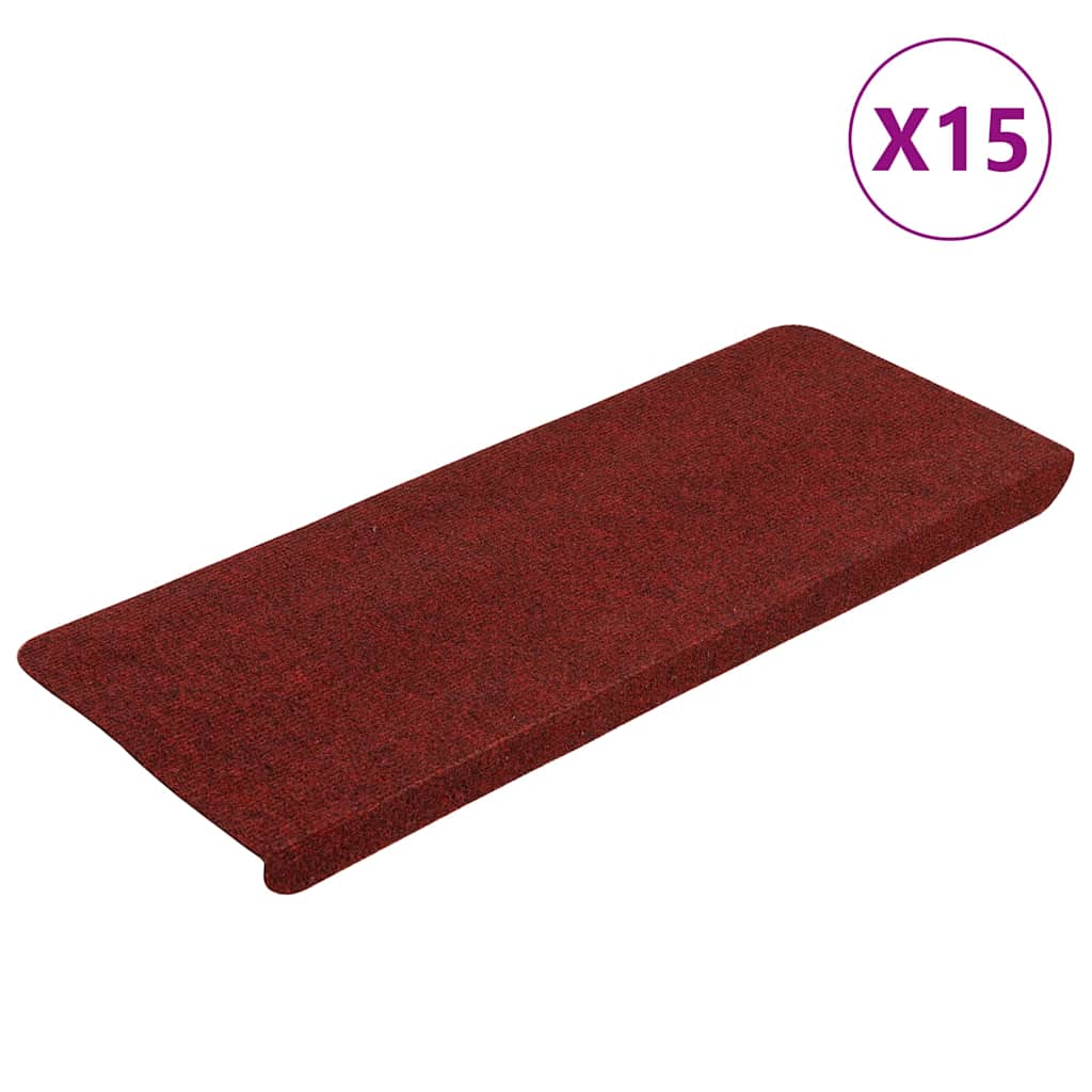 Maty schodów vidaxl samozadowolenie 15 St 65x24.5x3,5 cm czerwony